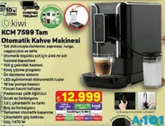 KİWİ KCM 7599 TAM OTOMATİK KAHVE MAKİNESİ